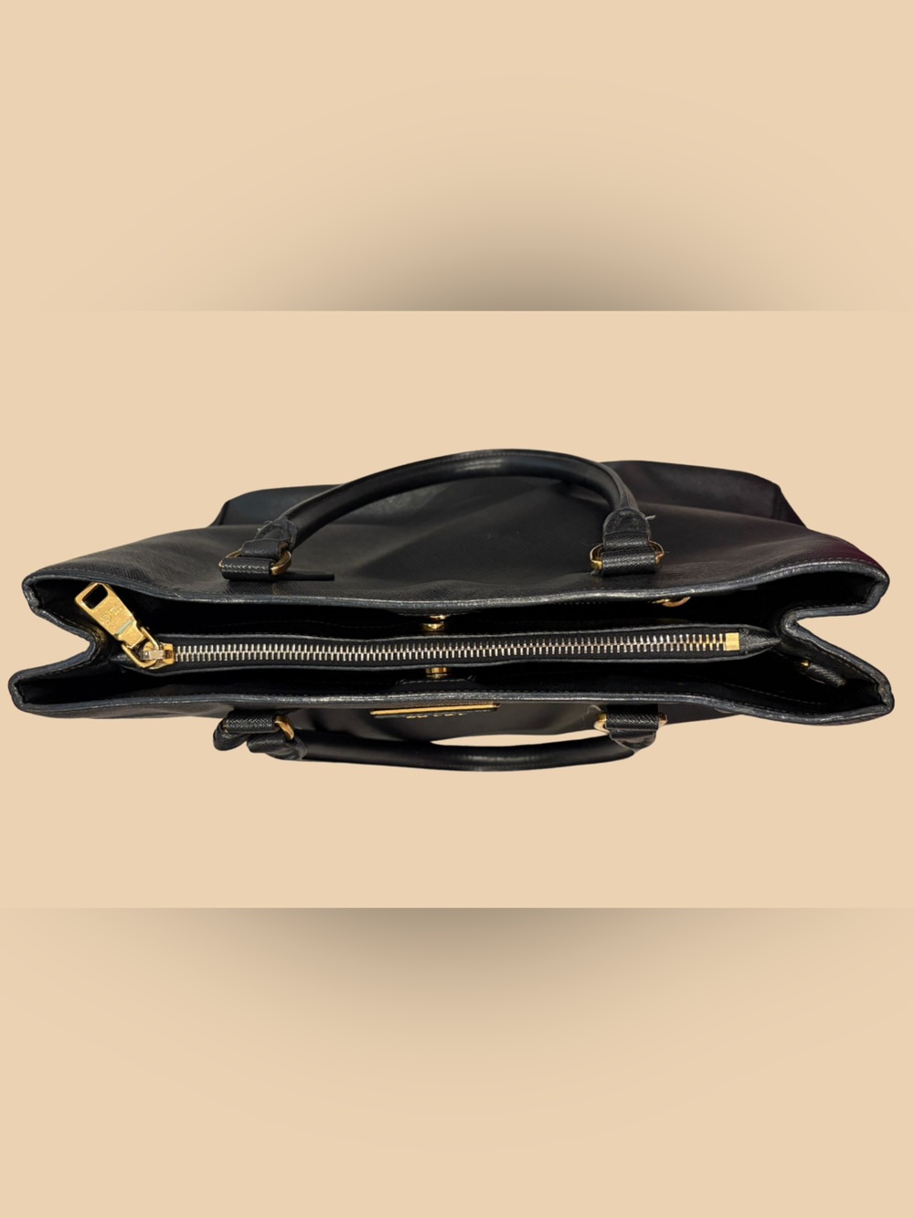 Prada Galleria Black Saffiano Leather Tote Shoulder Bag Gold Hardware - Picture 4 of 16